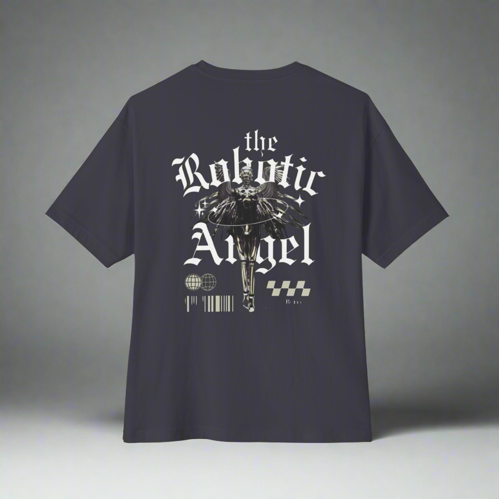 Robotic Angel" Cyber-Gothic Streetwear Tee